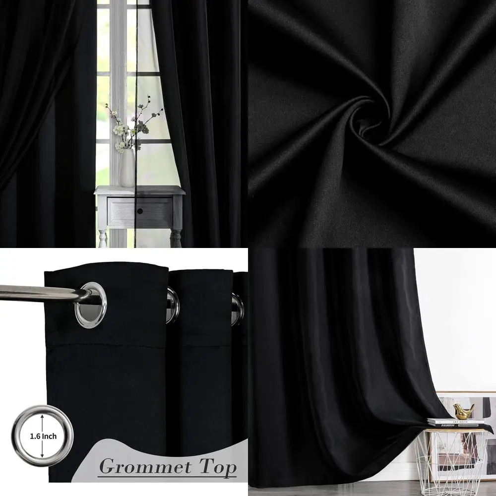 

95 Long Blackout Curtains for Living Room, 52 Wide, Double Layer, Room Darkening, Thermal Insulated, Grommet Top