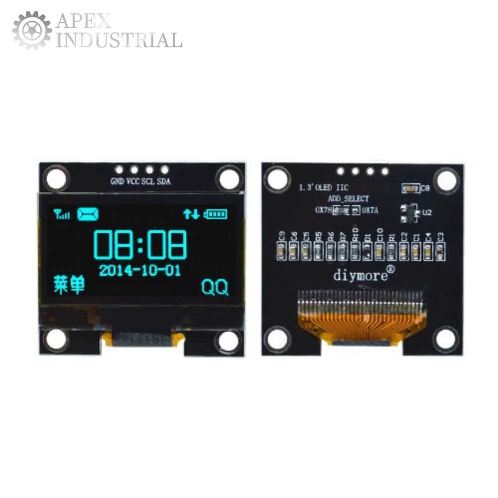 

1,3-дюймовый модуль OLED-дисплея белого/синего цвета, чип Drive SH1106 128X64, 1,3-дюймовый OLED-ЖК-дисплей со светодиодной подсветкой IIC I2C, связь для Arduino