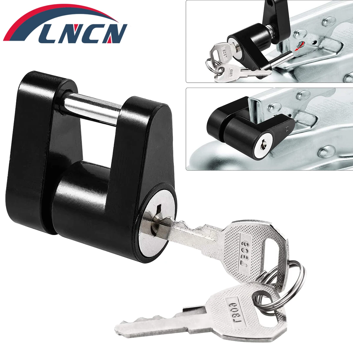 1/4 inch Car Anti-theft Trailer Hitch Pin Lock Coupler Lock High-strength Black Trailer Hitch Coupler Latch for RVs Accessories