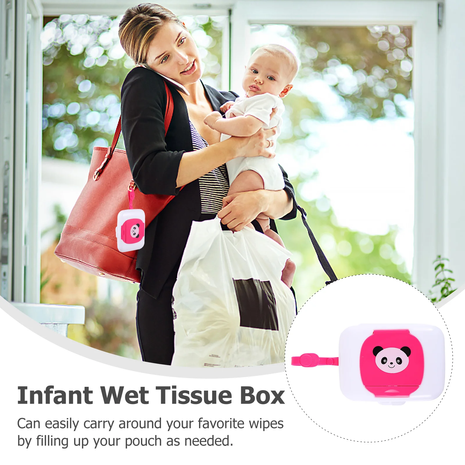 

Portable Wet Tissue Box Lightweight Baby Wipes Case For Travel Outdoor Use Infant Tissue Holder Dustproof Pp Material Reusable
