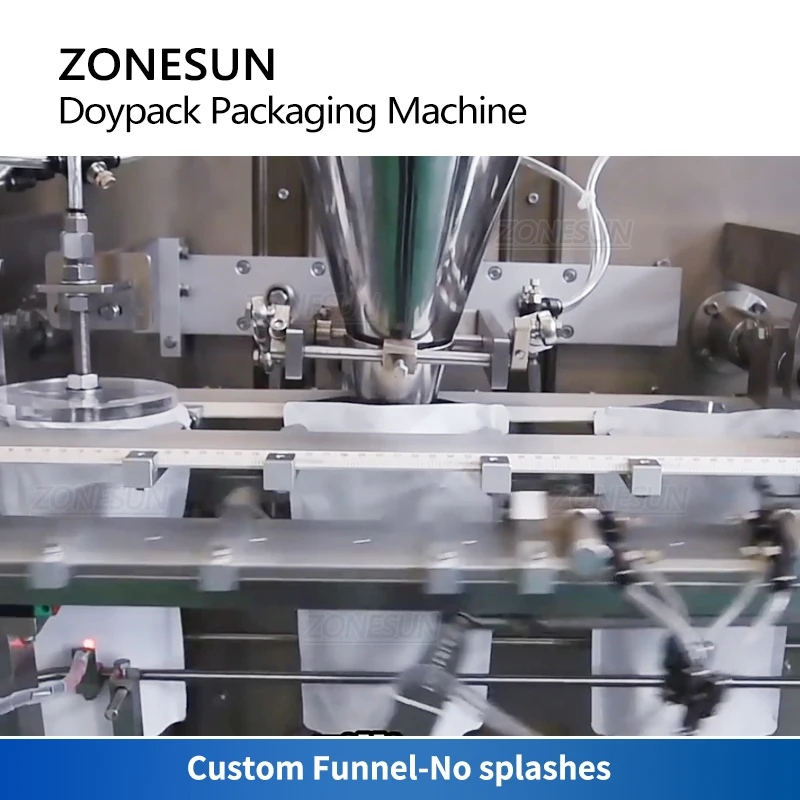 ZONESUN Automatic Powder Filling Sealing Machine Plastic Bag Feeding Milk Powder Flour Pepper Packaging Production Line