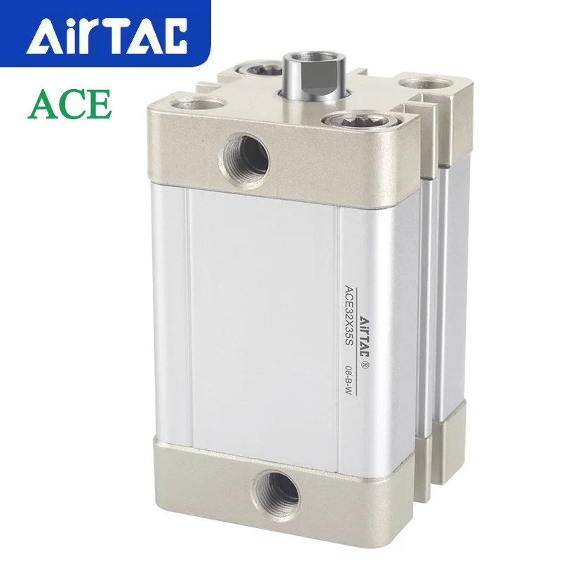 

AirTAC ACE Компактный тонкий пневматический цилиндр с магнитной внутренней резьбой двойного действия ACE12 16 20 25 32 40 50-5/10/15/25/50/70/150S