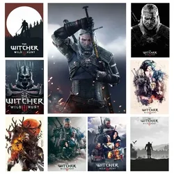 The W-Witcher 3 W-Wild Hunt Game Poster Wall Art Home Decor Room Decor Digital  Canvas Painting Living Room Restaurant Kitchen A