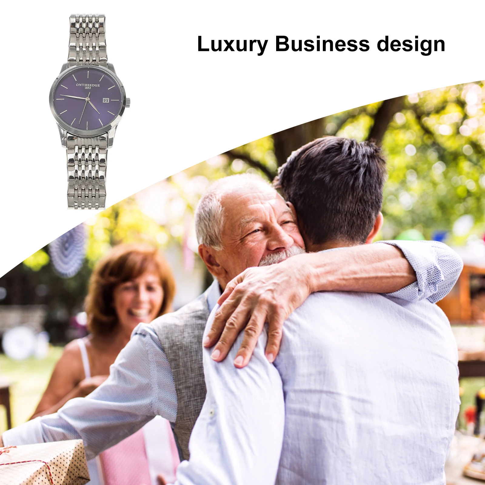 

Quartz Watches Men Wrist Business Fashion Water Proof Silver Straps Watch Calendar Display Precise Time Keeping Luxury Design