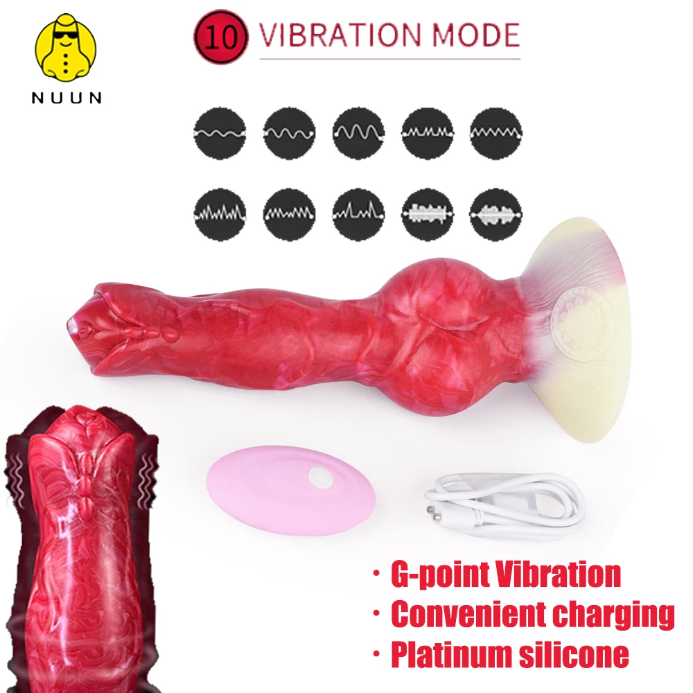 

NUUN Big Knot Dildo Erotic 10 Speeds Animal Dog Powerful Vibrator Stimulator Female Masturbator Sex Toys for Women Adult 18