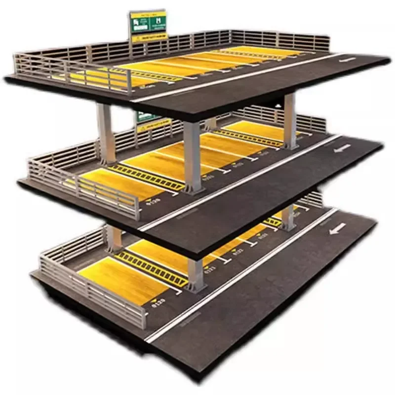 MoreArt 1:64 Car Garage Diorama Models Set Miniatures Parking Lots Model Scene Decoration Collector Box