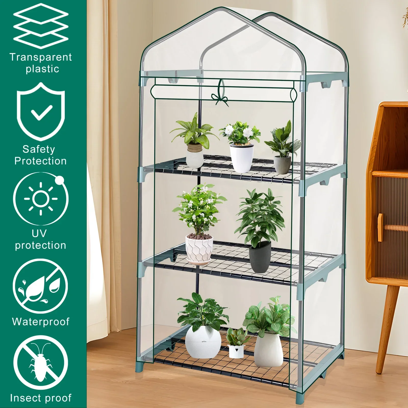 1PC Plant Warm Portable Clear PVC Garden Supplies Outdoor Waterproof Easy Use Walk-in Protective Mini Greenhouse Cover Balconies