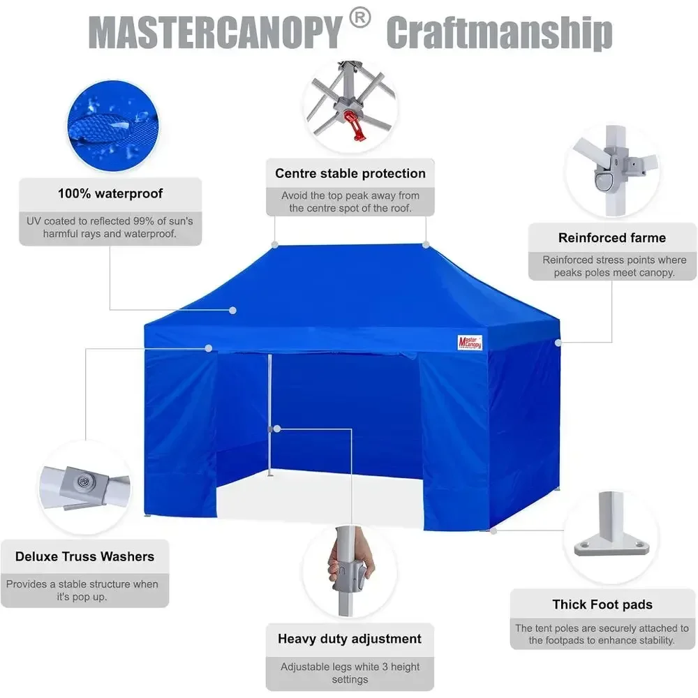 -up Tent with Sidewalls (10x15,Blue)