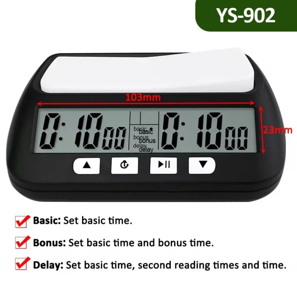 Professional Digital Chess Timer with Count Up/Down Modes & Alarm Portable Tournament Timer for International Chess/Board Game view 5