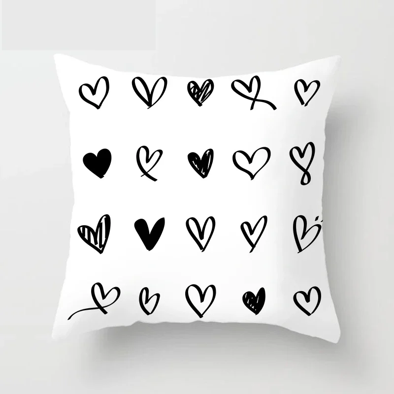 Geometric Pattern Cushion Cover Black White Soft Throw Pillow Cover Decorative Sofa Pillow Case funda cojin Christmas