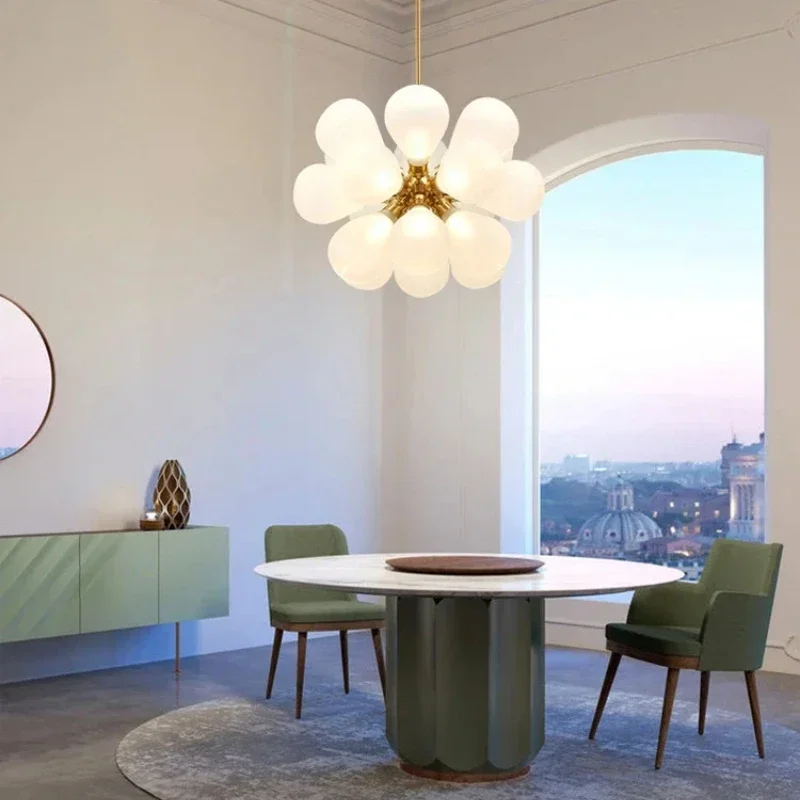 

Modern Fashion glass bubble ceiling light Creative Nordic decoration Restaurant Living Room bar Clothing Colorful chandeliers