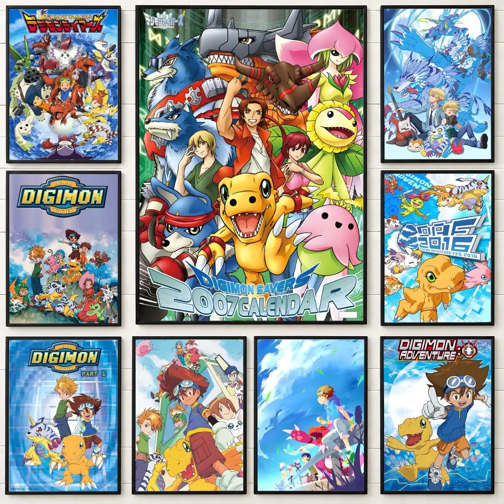 Anime Digimon Poster High-definition  stickers, suitable for bedroom, living room, home decoration