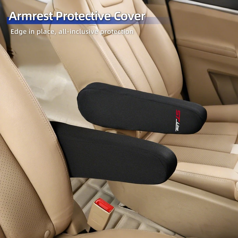 Car Armrest Protective Cover Seat Armrest Protector Auto Interior Accessories For Ford Fiesta Focus Mk2 Mk3 Ranger Mondeo Mk4 - view 4