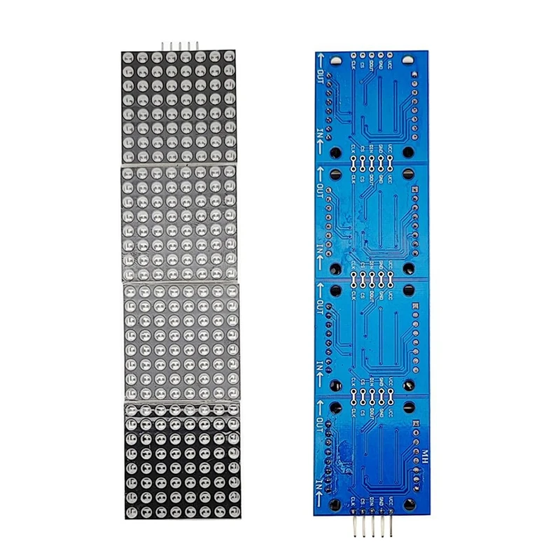 MAX7219 32X8 Dot Matrix LED Display Module 4 In 1 Common Cathode MCU Control With 5Pin Wire For Arduino (Multicolor) Durable