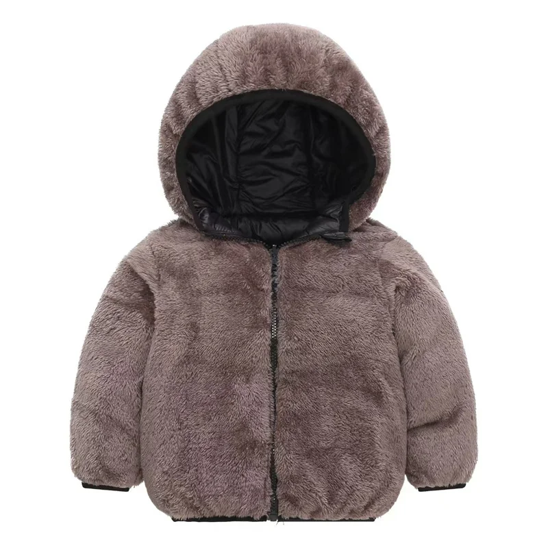 Winter Baby Thick Cotton Jackets Kids Padded Fleece Warm Outerwear Girls Boys Hooded Down Coats Clothes Snowsuit 2-6 Years