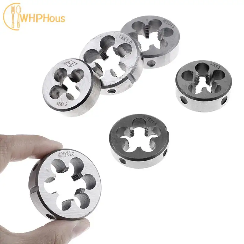 M12 M14 M16 M18 M20 HSS Machine Right Hand Thread Die Metal  Screw Threading Tools Metric Thread Round Die Plug Tap