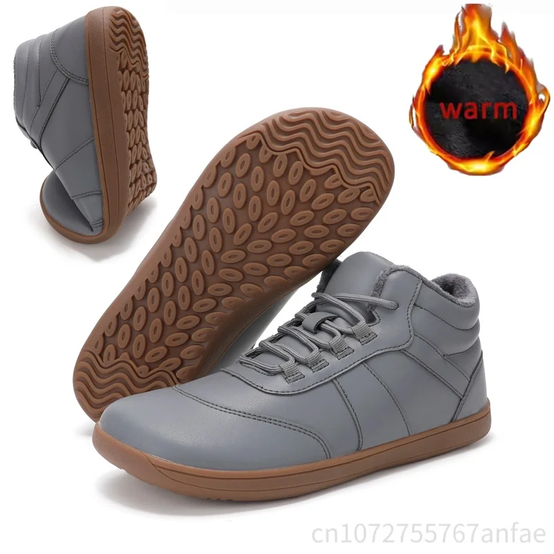 

Зимние зимние ботинки босиком, мужские и женские противоскользящие хлопковые ботинки, непромокаемая уличная походная обувь, теплые повседневные хлопковые ботинки