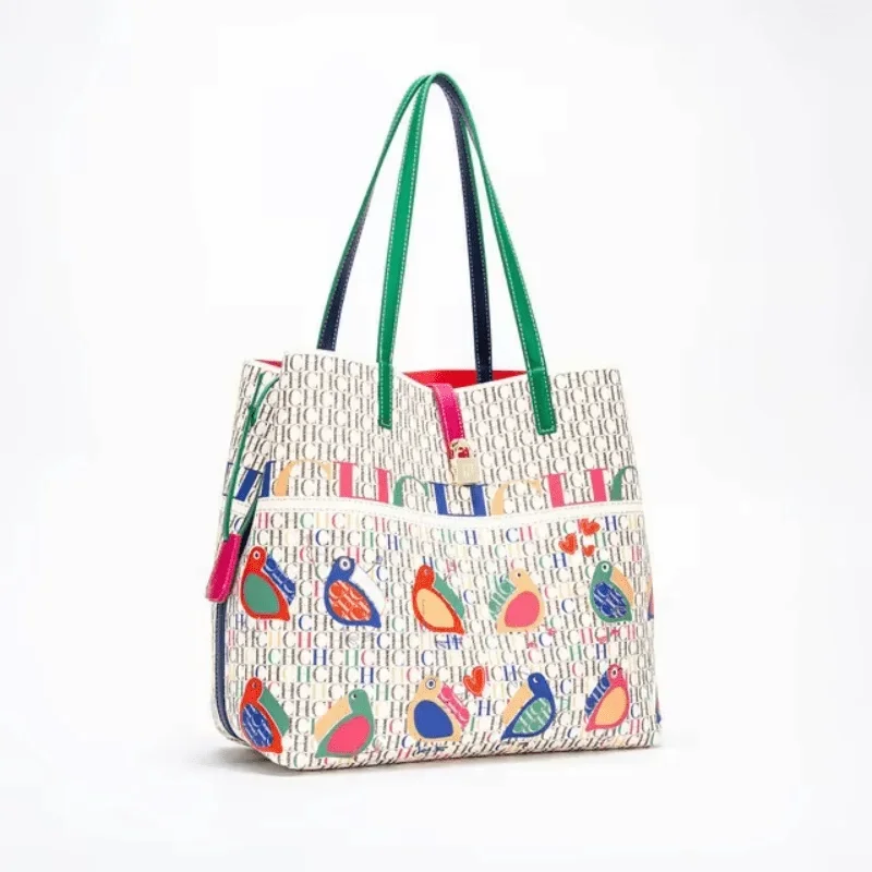 CH Niche Light Luxury Women's Bag 2026 New High-End Light Luxury Bucket Bag Fashionable Printed Handbag Shoulder Crossbody Bag