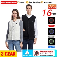 Winter Warm Heated Vest For Men Women Fleece V-neck Heated Jacket Usb Electric Smart Heating For Skiing Fishing Outdoor Sport
