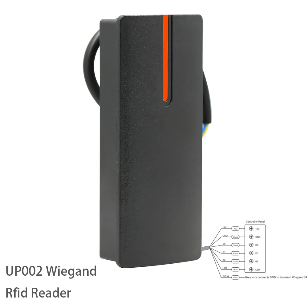 

IP68 Водонепроницаемый 125 кГц RFID-считыватель карт Wiegand Выходной вход контроля доступа Считыватель карт 13,56 МГц черный считыватель