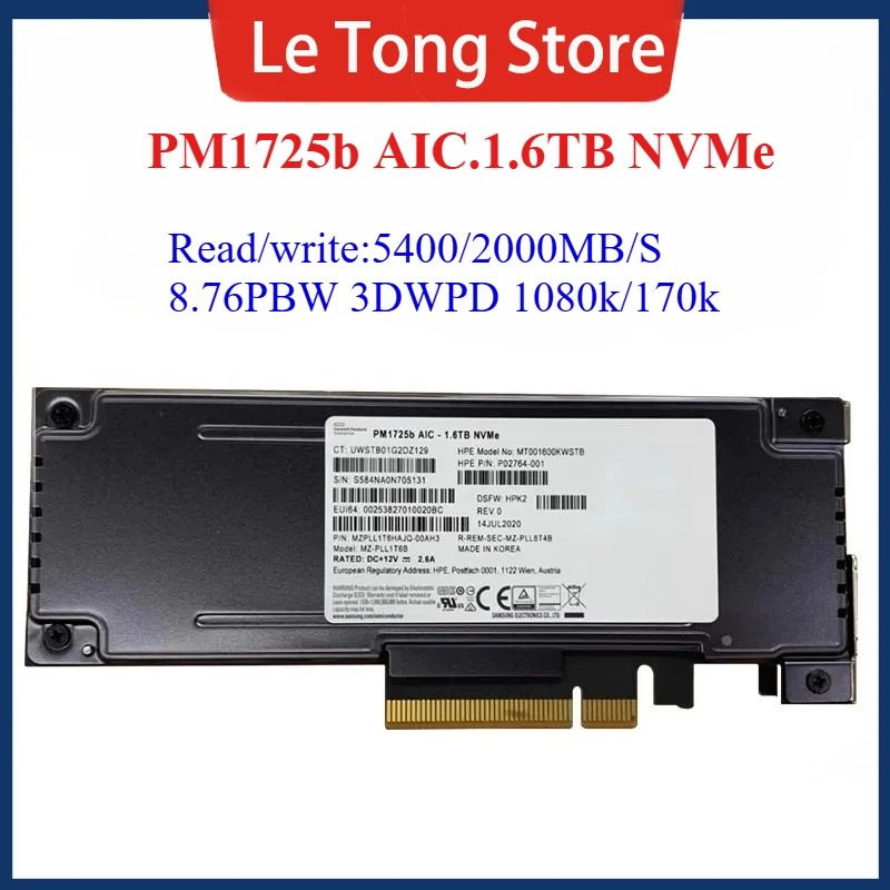 Brand New Original For Samsung SSD PM1725B 1.6T/3.2T PM1735  AIC plug-in SSD Enterprise solid state Drive card 3DWPD