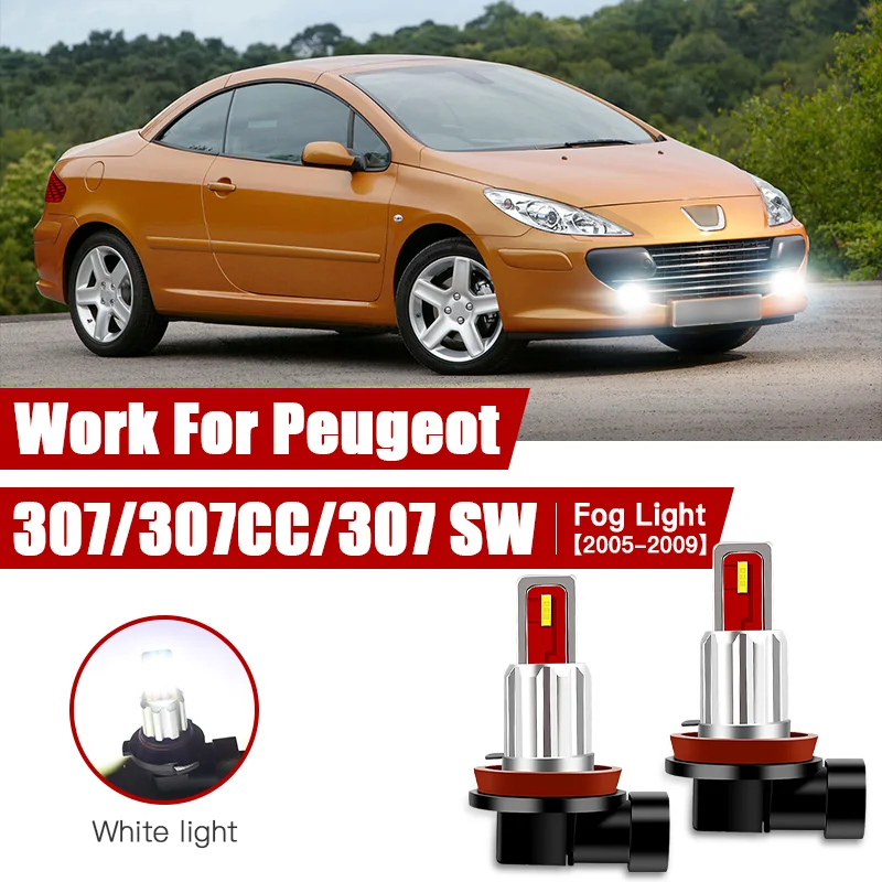

2pcs Led Car Fog Lamp for Peugeo 307/307CC/307 SW 2005 2006 2007-2009 H11/H8 Front Fog Light Bulb Car Accessories Canbus 12V/35W