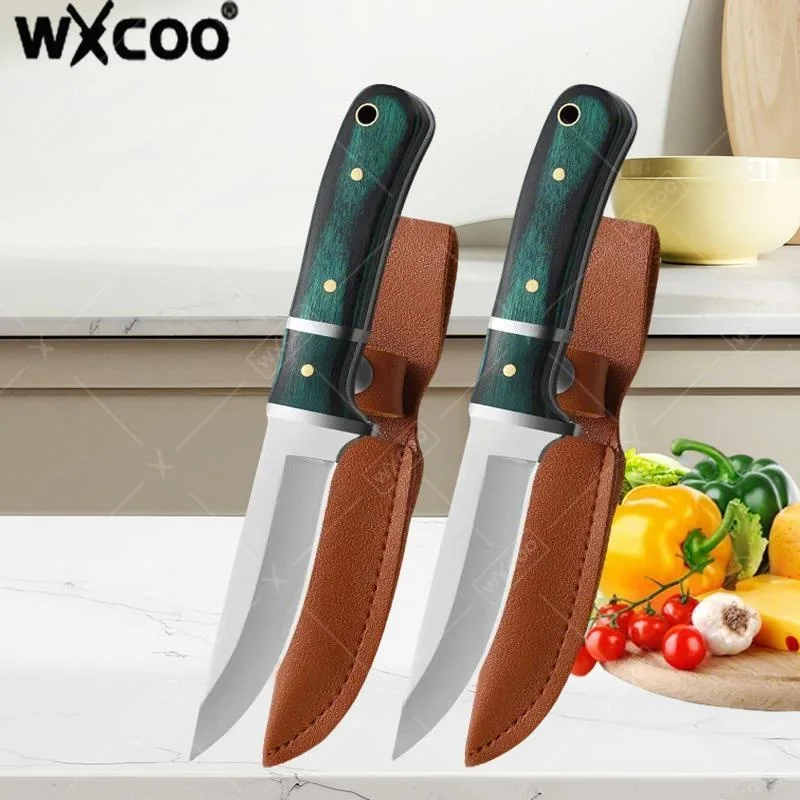 WXCOO 1PC Kitchen Utility Knife Fruit Slicing Stainless Steel Butcher Knife Meat Cutter Eating Steak Kitchen Accessories Knife
