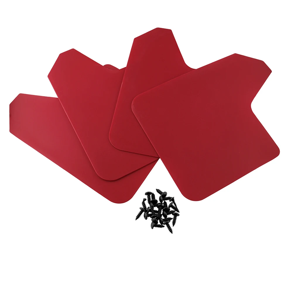 4 قطعة/المجموعة الأحمر سبلاش الحرس الطين اللوحات عالية الجودة مريحة العالمي سيارة لاقط SUV درابزين واقيات الطين قطع غيار السيارات #5