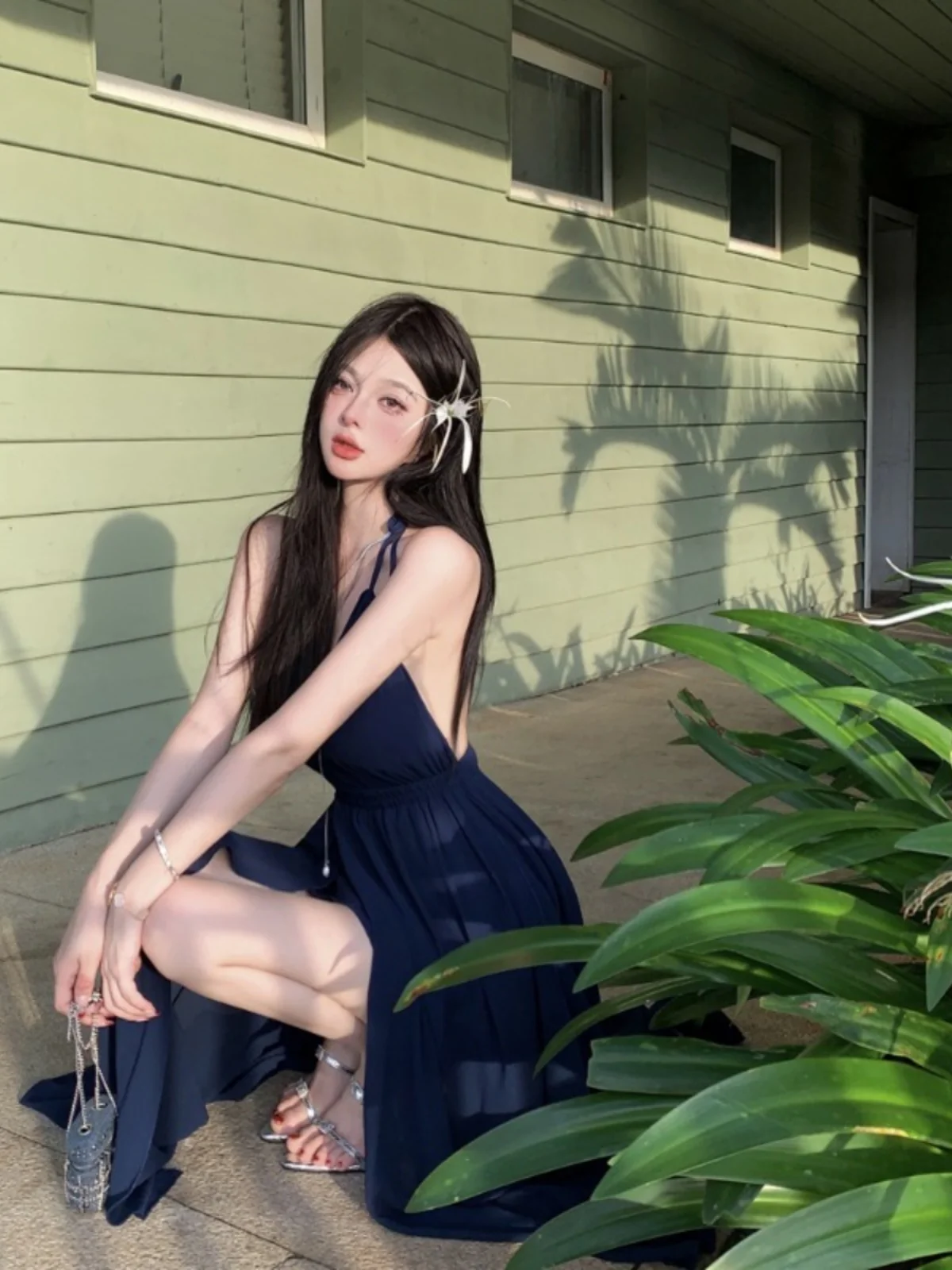 Deep V Ne Sexy Bal Split Dr Beach Vaion Beachwear Aosphere Abbigliamento da viaggio Appeso Ne Long Dr Summer