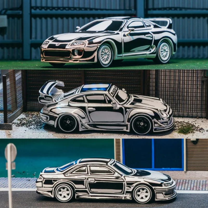 

TW 1:64 RWB 993 Toyota Supra Nissan Silvia S14 Cast Alloy Car Model, Boys' Holiday Gift Toy, Adult Collection Decoration Item.
