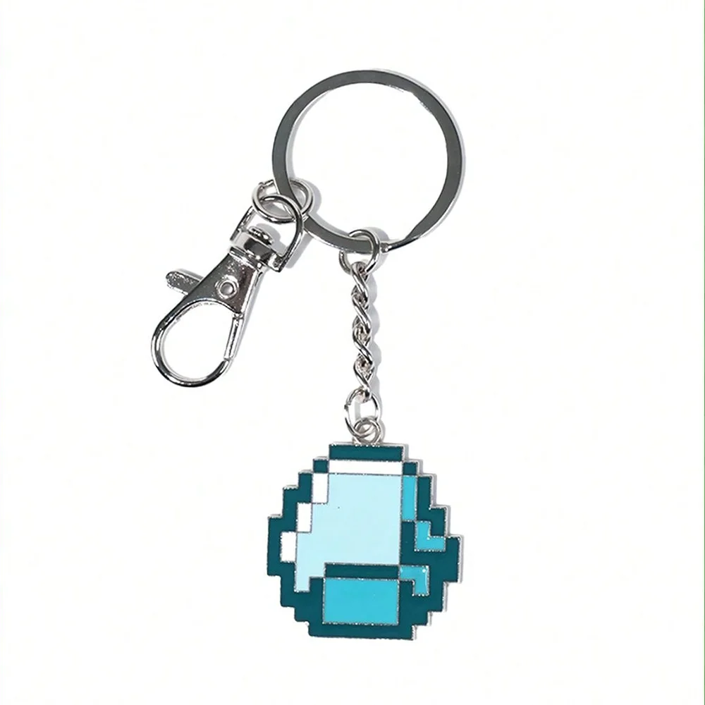 Llavero de figura 3D de Minecraft con licencia oficial, dije para bolso, figura de anime de diamante, decoración para mochila de coleccionista Kering, cumpleaños