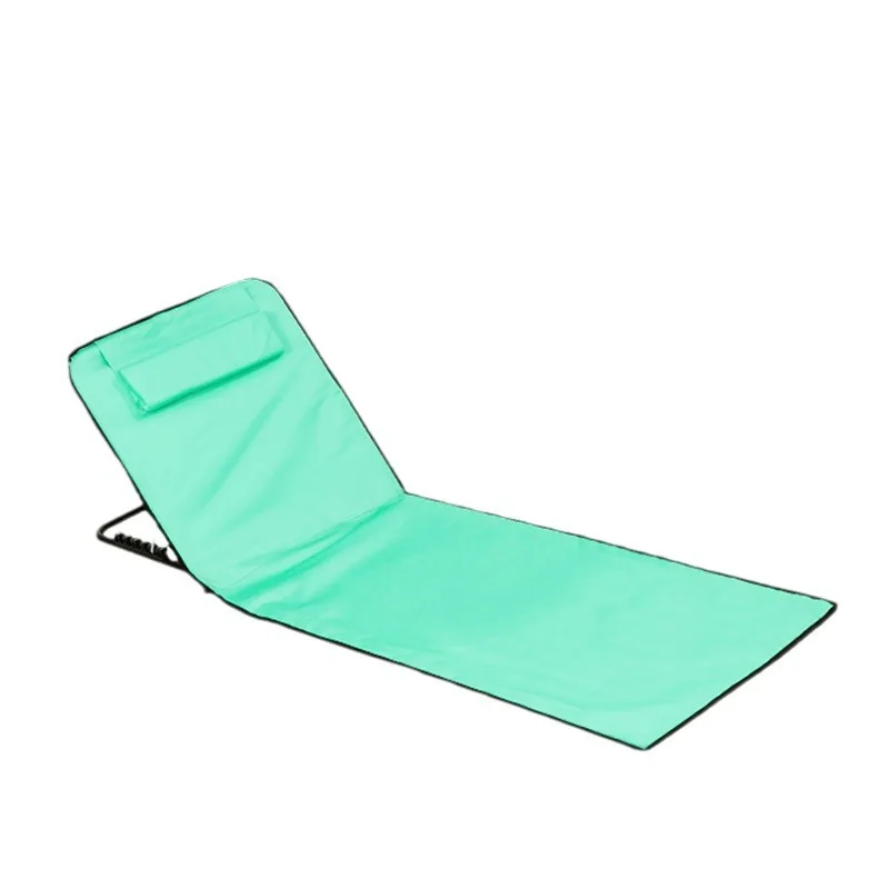 Customized Outdoor beach cushion Oxford steel tube adjustable five-position folding sitting reclining dual-use chair