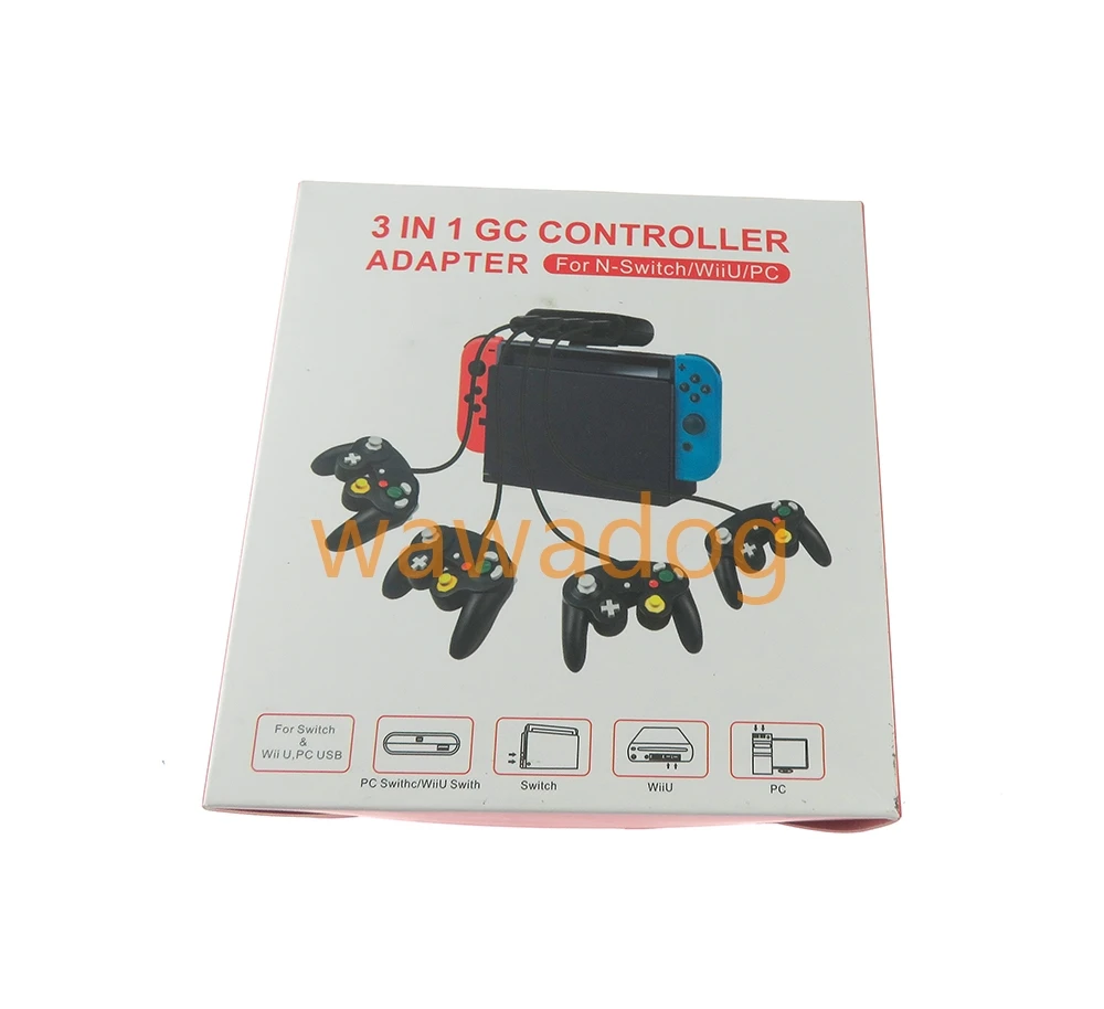 Adattatore controller 5 pezzi Super Smash Bros per Switch Adattatore cubo di gioco per WII U NGC Supporto PC Funzionalità turbo e vibrazione