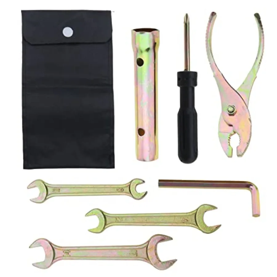 

SING F LTD 7PCS Motorcycle Maintenance Tools Kit Portable Screwdriver Wrench 810mm 1214mm 1417mm Spark Plug Sleeve Plier for Mo