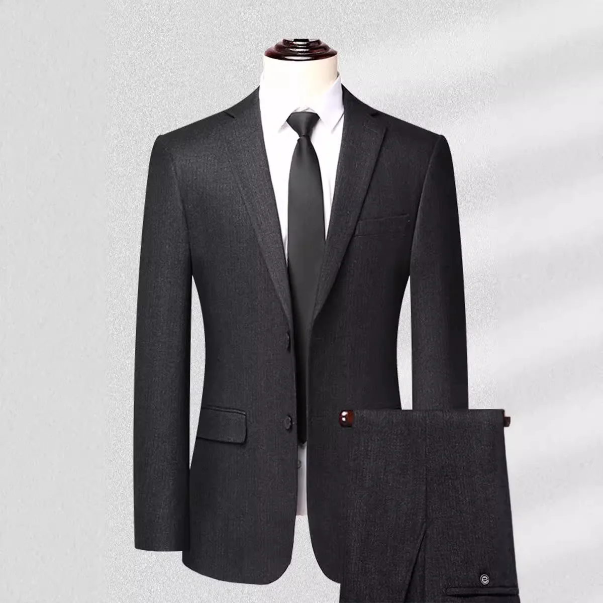 H1107 Striped Men's Suit Set Professional Formal Wedding Groom Suit Slim Fit Business Casual Groomsman Suit