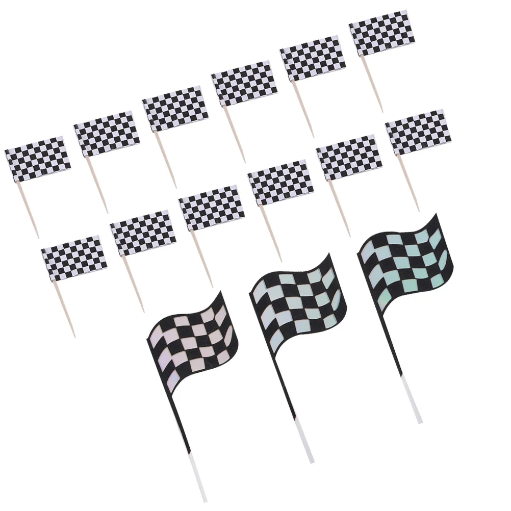 

27 Pcs Cake Insert Card Cupcake Decorations Topper Picks Racing Dessert Inserted Flag Baking