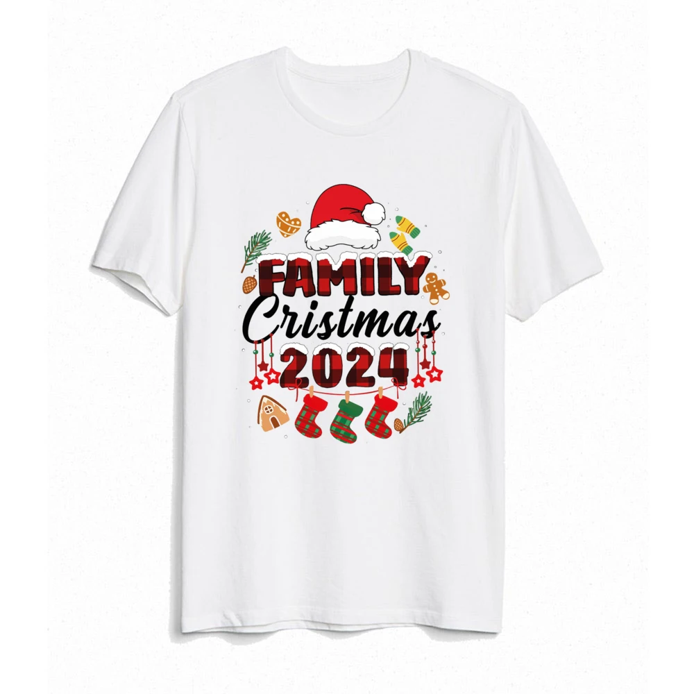 Family Christmas 2024 Print Shirts Family All Together T-shirt Xmas Party Family Clothes Christmas Gifts Adult Kids Baby Tee Top