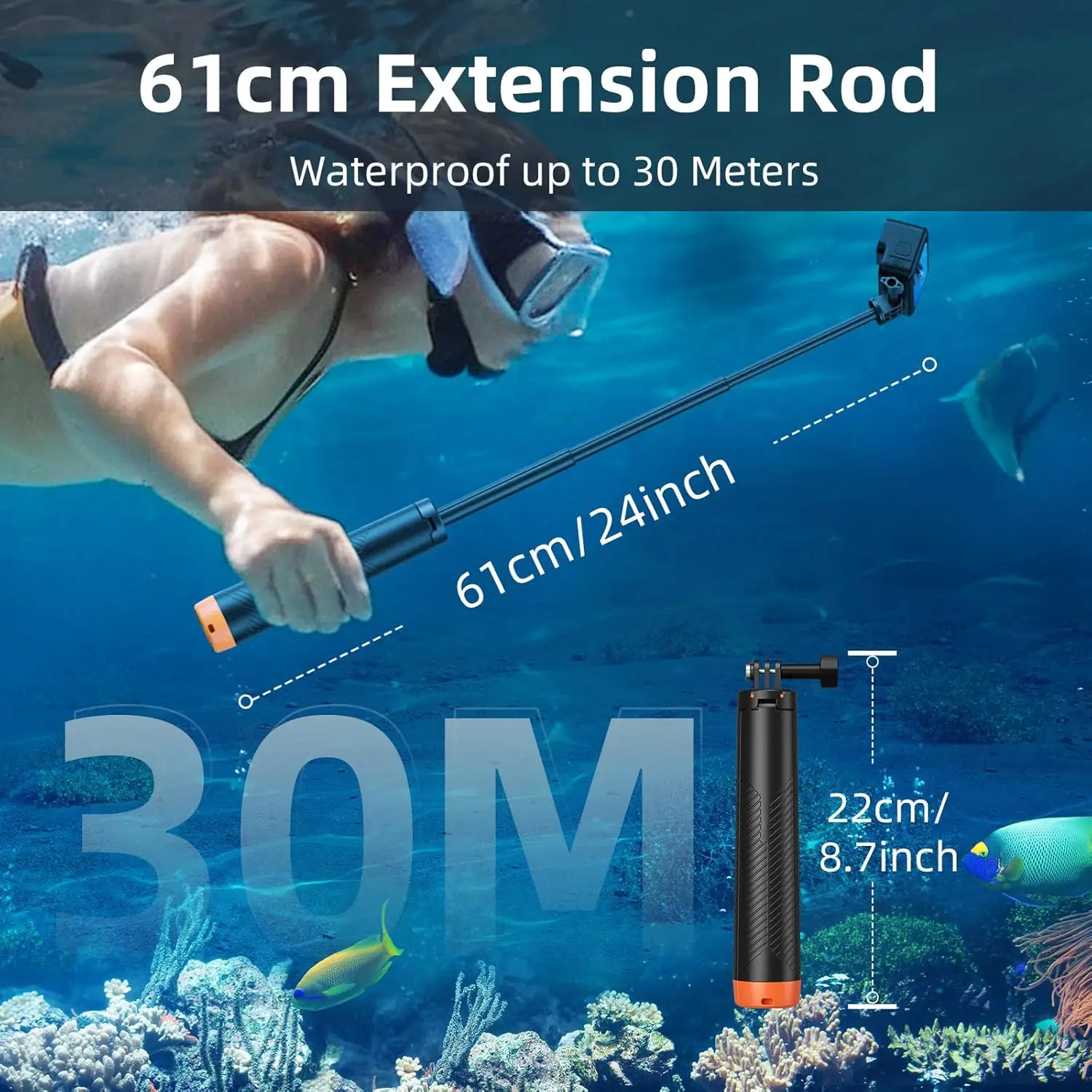 4 In1 Floating Selfie Stick Tripod For GoPro DJI AKASO Osmo Action Camera Waterproof Extension Monopod Pole Floating Handle Grip