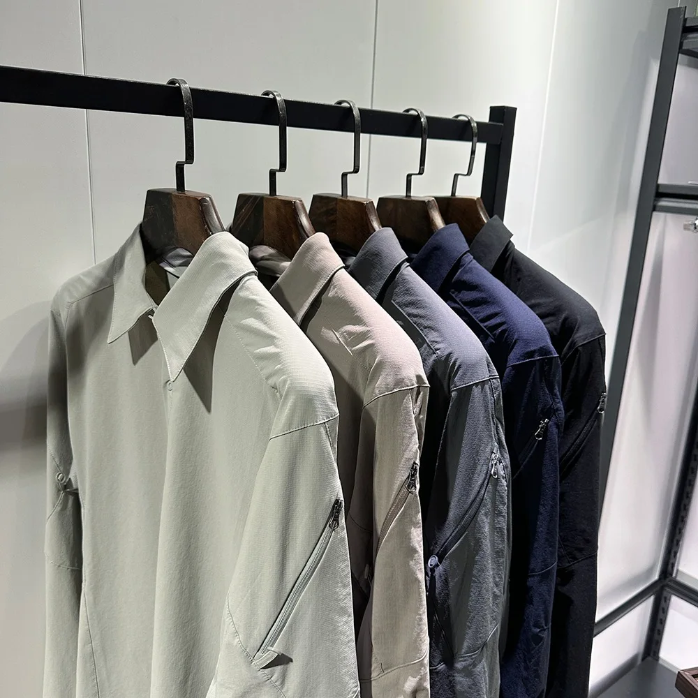 Men's Spring New Arrival Outdoor Water-Repellent, Breathable, Elastic, Casual, Quick-Dry Long-Sleeved Shirt Top