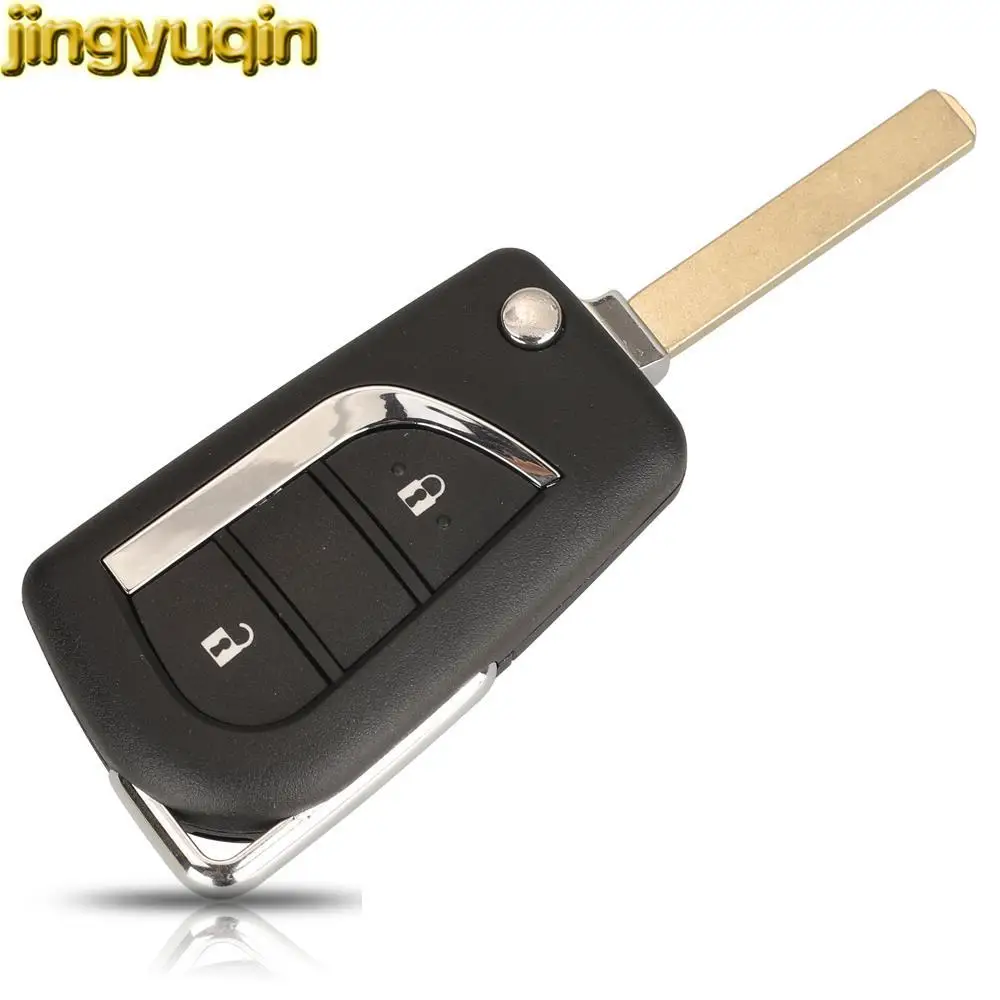 Jingyuqin 2pcs 2/3BTNS Remote Car Key Fob G/H Chip 433MHZ For Toyota Corolla AYGO Verso Avensis Peugeot 108 Citroen C1 VA2 Blade