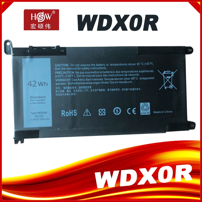 

42Wh WDX0R laptop battery For Dell Inspiron 15 5584 5570 5575 7570 7580 17 5765 5767 5770 5775 P58F P69G P75F P66F 3CRH3