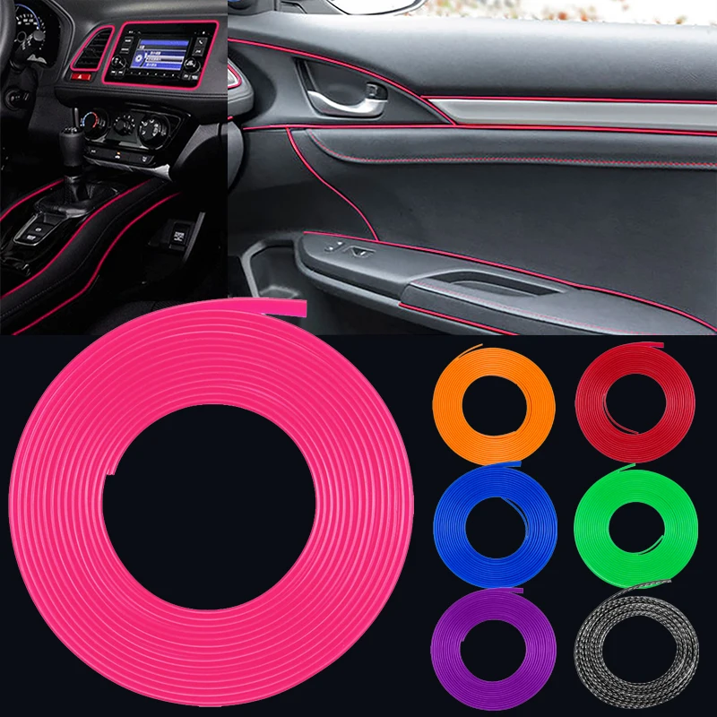 Interior Car Moulding Trim Universal Car Styling Filler Strip 5M Colorful Dashboard Styling Decorative Line Filexible Strip Auto