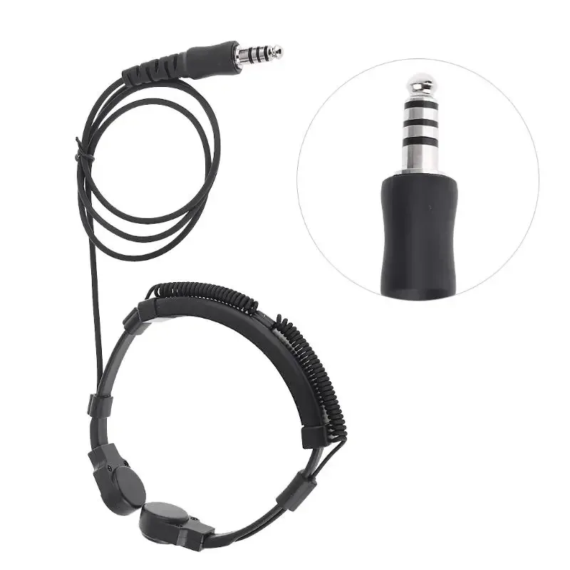 

New Telescopic Heavy Duty -Tactical Throat Vibration Mic Headphone Headset Microphone NATO Plug for Walkie Talkie Radio