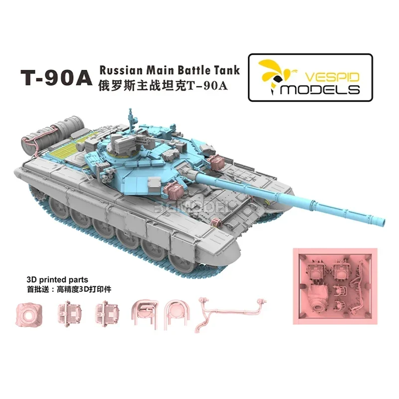 Vespid 조립 탱크 모델 키트, 러시아 주요 전투 탱크 T-90A 1/72, VS720026