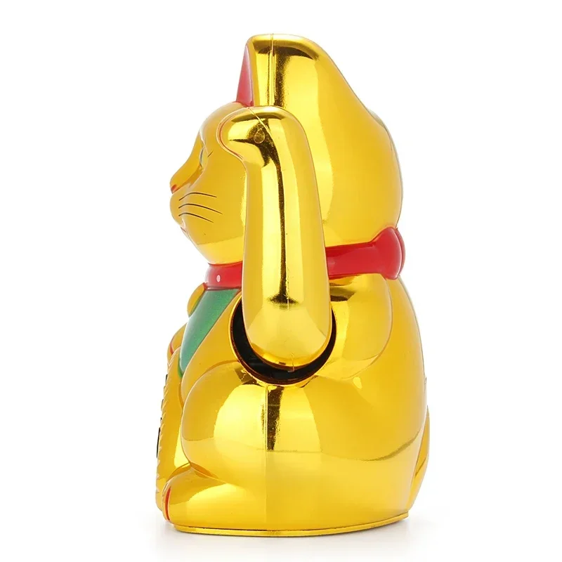 الكلاسيكية الصينية محظوظ الثروة الكهربائية غمزة القط الذهب يلوحون القط بيكونينغ Maneki مدعومة بواسطة بطارية AA فنغ شوي الحرف