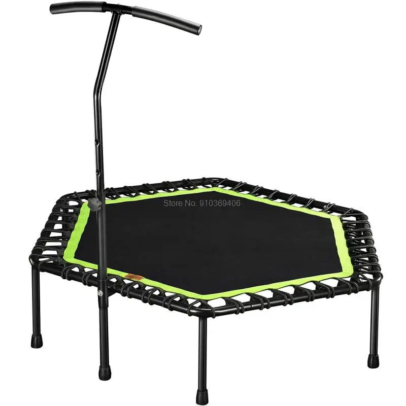 

48 Silent Mini Trampoline with Adjustable Handle Bar Fitness indoor Trampoline Bungee Rebounder Jumping Cardio Trainer Workout