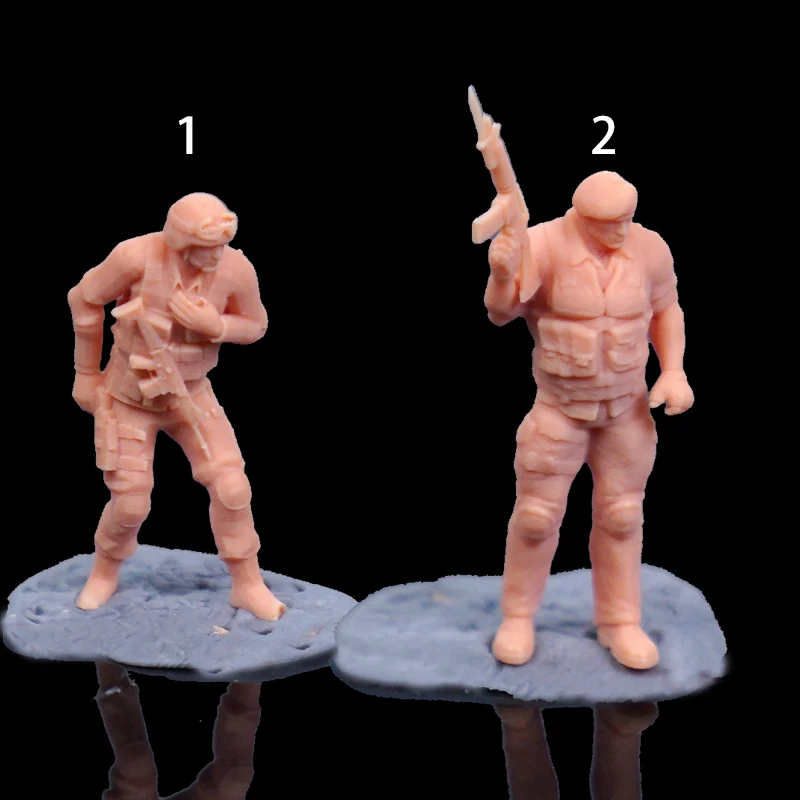 1/64 1/43 Figure American Soldiers Special Police Force Miniature Model Sand Table Villain Scene Need To Be Colored By Yourself