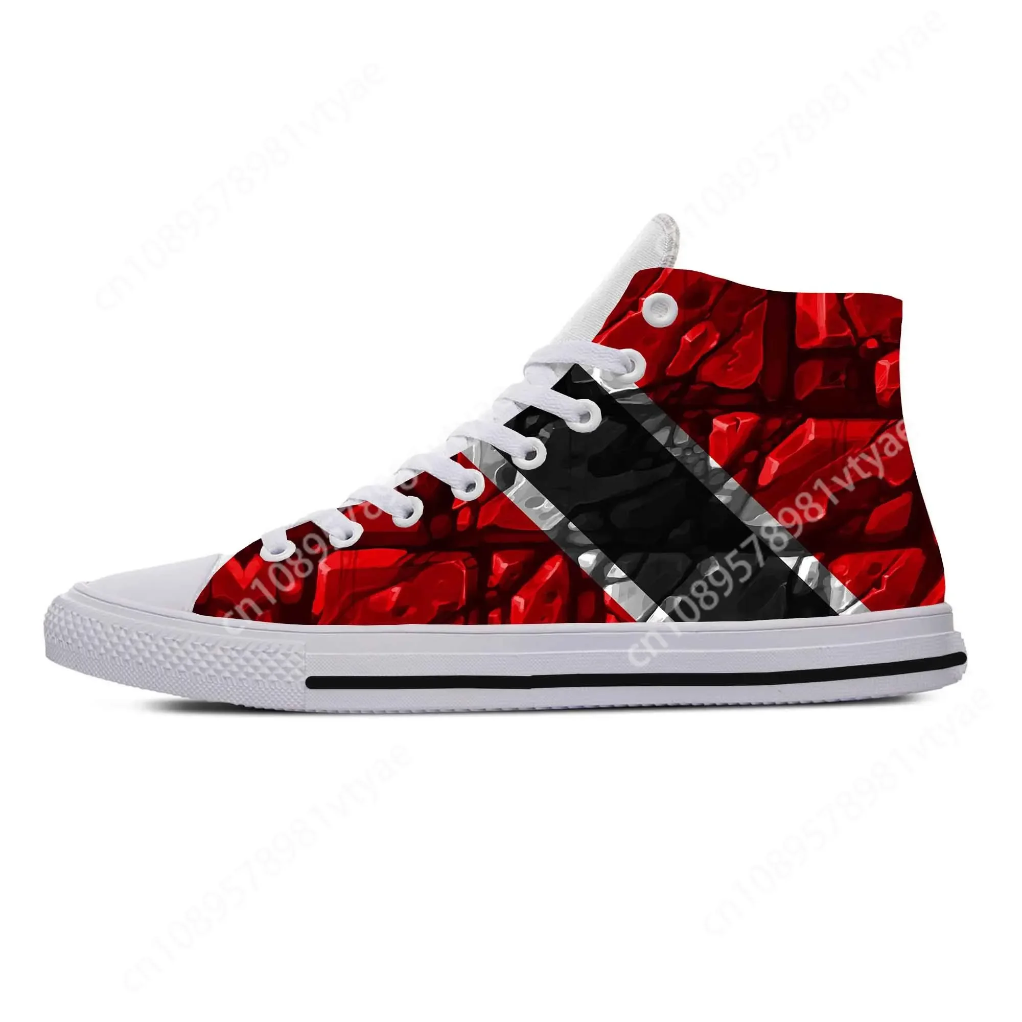 Trinidad and Tobago Flag Patriotic Pride Fashion Casual Cloth Shoes High Top Comfortable Breathable 3D Print Men Women Sneakers