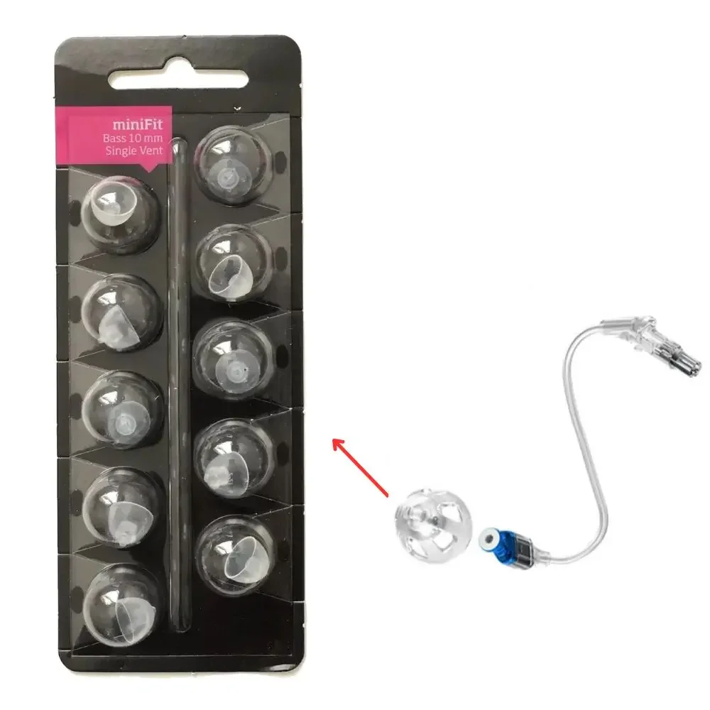 

Универсальные куполообразные слуховые аппараты для Oticon Minifit Bass 10 мм с одним вентиляционным отверстием, 3 упаковки, 30 куполов, принадлежности для слуховых аппаратов