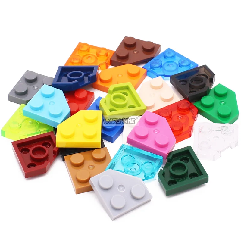 MARUMINE 200 個ウェッジプレート 2 × 2 カットコーナーブロック MOC 26601 モデル構築キット DIY レンガ組み立てアクセサリーパズルおもちゃ